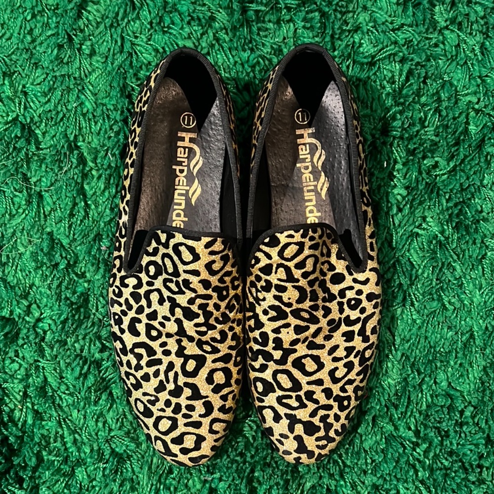 Gold Leopard Dress Loafers. Fancy to make a statement